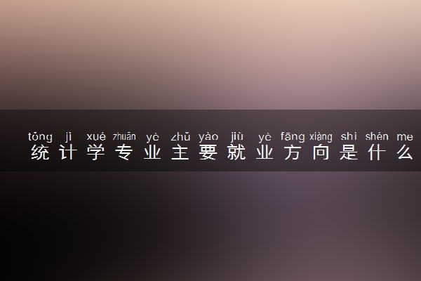 统计学专业主要就业方向是什么 毕业以后工资高吗