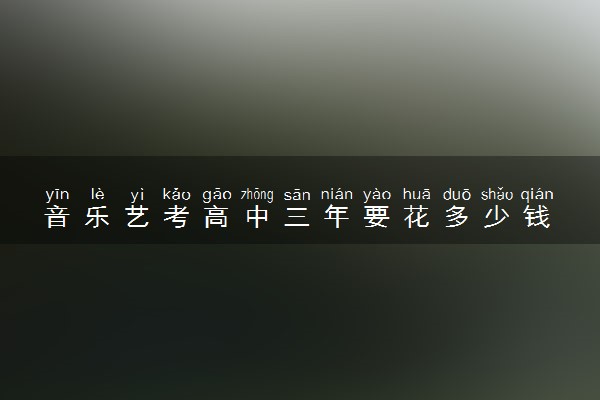 音乐艺考高中三年要花多少钱 费用是多少