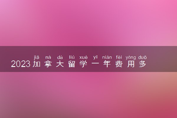 2023加拿大留学一年费用多少 前期申请有什么费用