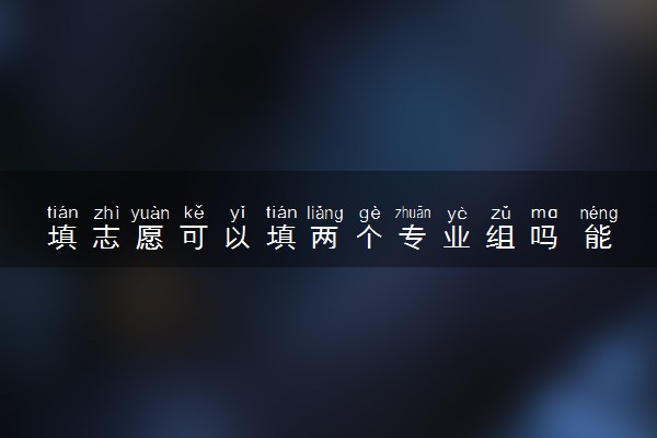 填志愿可以填两个专业组吗 能填几个专业