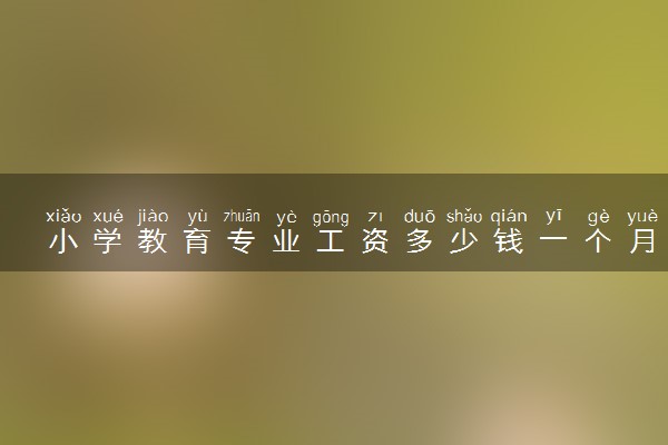 小学教育专业工资多少钱一个月 发展前景怎么样