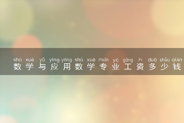数学与应用数学专业工资多少钱一个月 发展前景怎么样