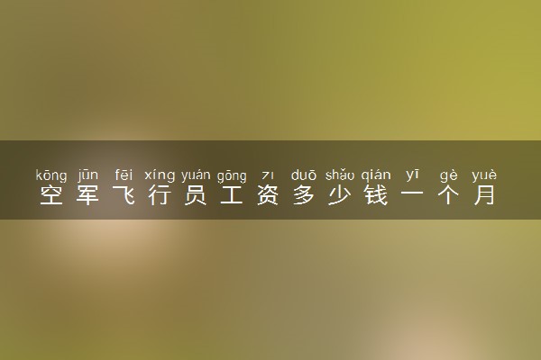 空军飞行员工资多少钱一个月 年薪多少