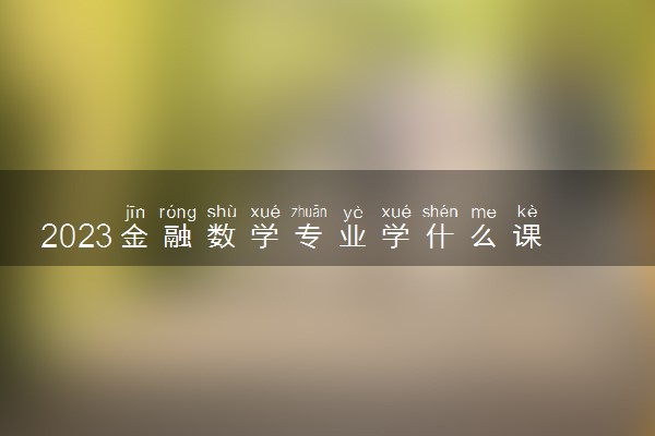 2023金融数学专业学什么课程 就业前景及方向