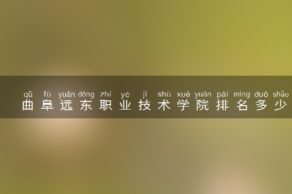 曲阜远东职业技术学院排名多少？在山东排第几位？怎么样好不好？