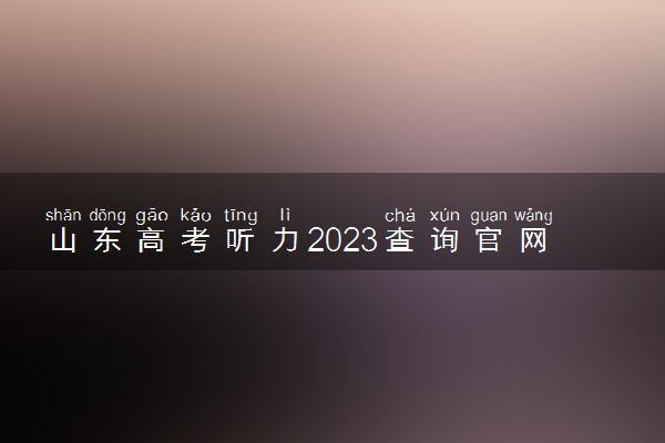 山东高考听力2023查询官网-山东省2023年高考听力考试成绩查询