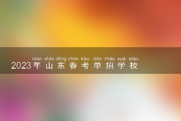 2023年山东春考单招学校 有哪些学校