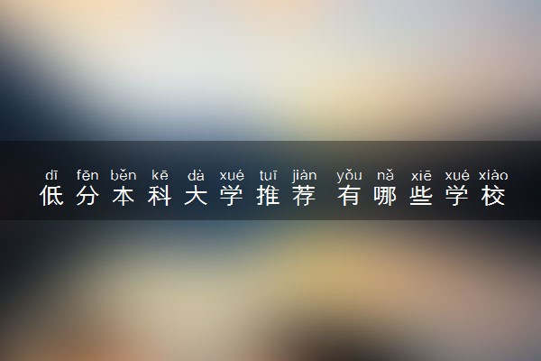 低分本科大学推荐 有哪些学校