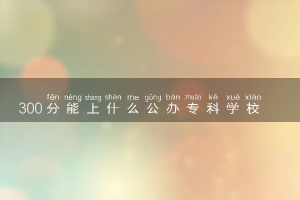 300分能上什么公办专科学校 有哪些学校