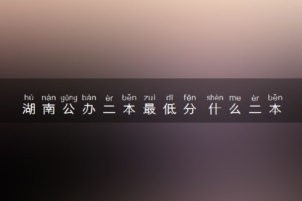湖南公办二本最低分 什么二本大学好考