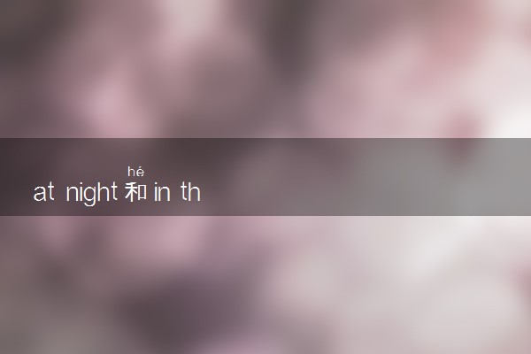 at night和in the evening的区别