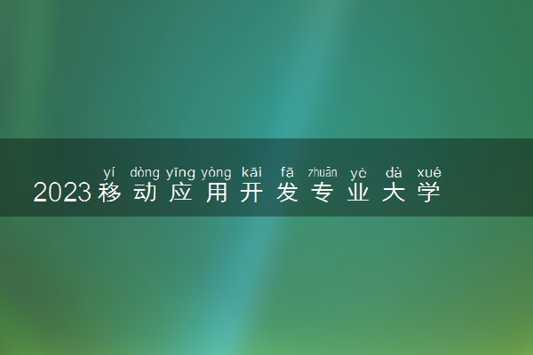 2023移动应用开发专业大学排名 就业前景怎么样