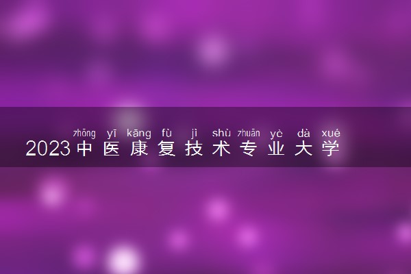 2023中医康复技术专业大学排名 就业前景怎么样