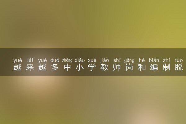 越来越多中小学教师岗和编制脱钩 什么情况