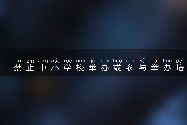 禁止中小学校举办或参与举办培训机构 具体怎么规定的