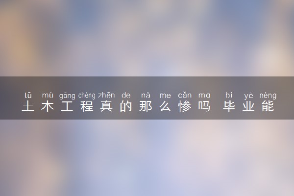 土木工程真的那么惨吗 毕业能干什么