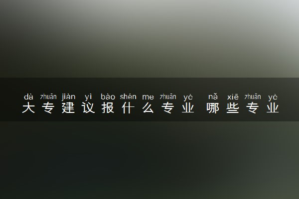 大专建议报什么专业 哪些专业前景好