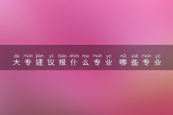 大专建议报什么专业 哪些专业前景好