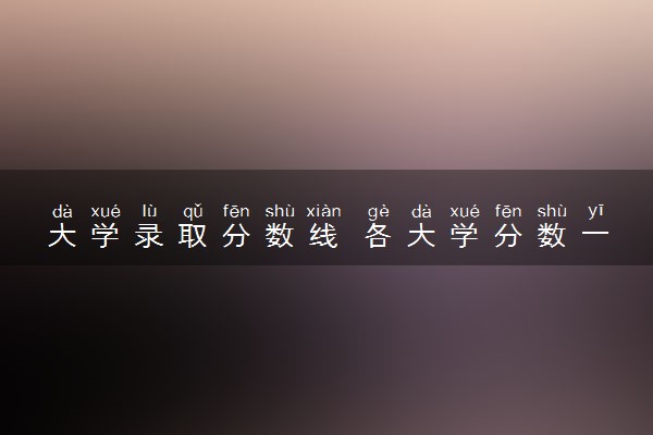 大学录取分数线 各大学分数一览