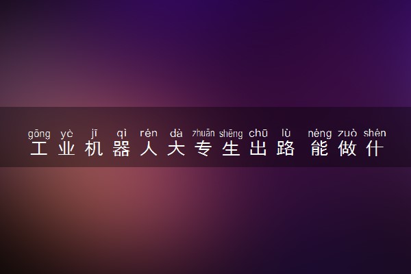 工业机器人大专生出路 能做什么工作