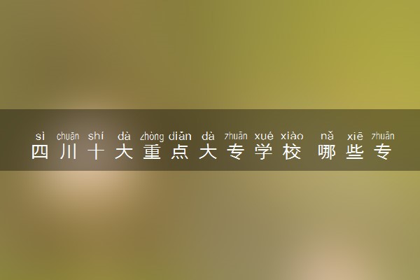 四川十大重点大专学校 哪些专科比较好