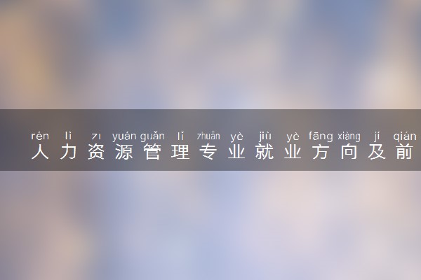 人力资源管理专业就业方向及前景 课程有哪些