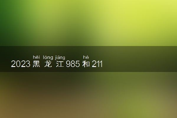 2023黑龙江985和211大学录取率是多少