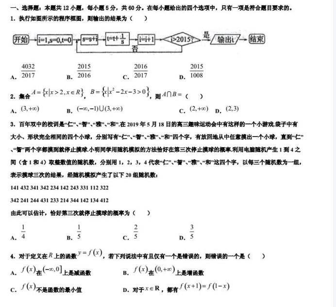 学年山西省高考仿真卷数学试题