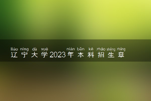 辽宁大学2023年本科招生章程