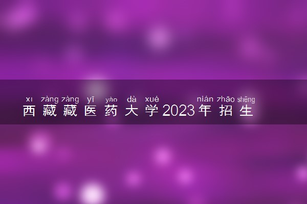 西藏藏医药大学2023年招生简章