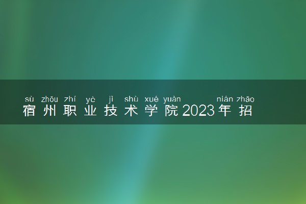 宿州职业技术学院2023年招生章程