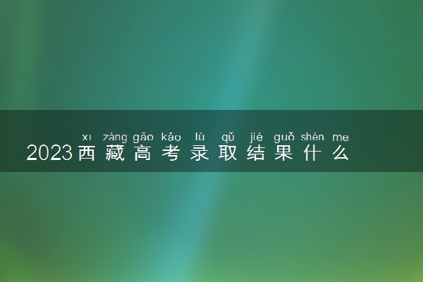 2023西藏高考录取结果什么时候出来 怎么查录取结果