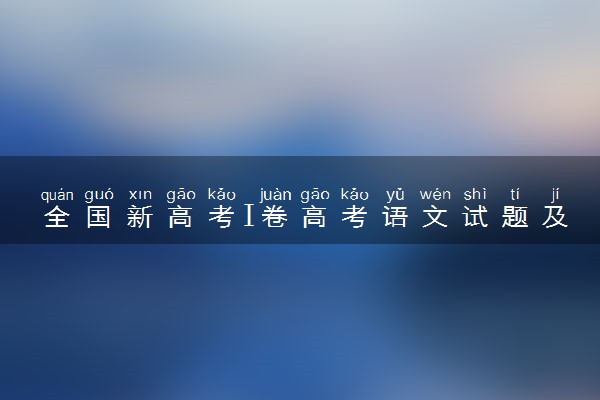全国新高考Ⅰ卷高考语文试题及答案 试题解析完整版