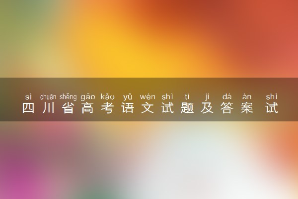 四川省高考语文试题及答案 试题完整解析
