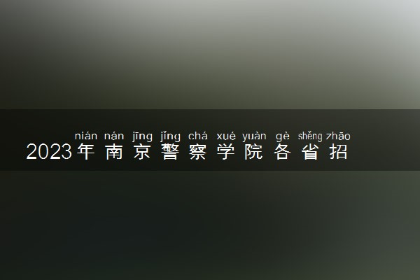 2023年南京警察学院各省招生计划及招生人数 都招什么专业