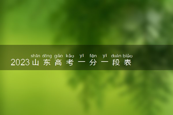2023山东高考一分一段表 综合类成绩排名最新【完整版】
