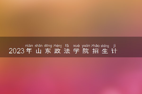 2023年山东政法学院招生计划专业及各省录取分数线位次