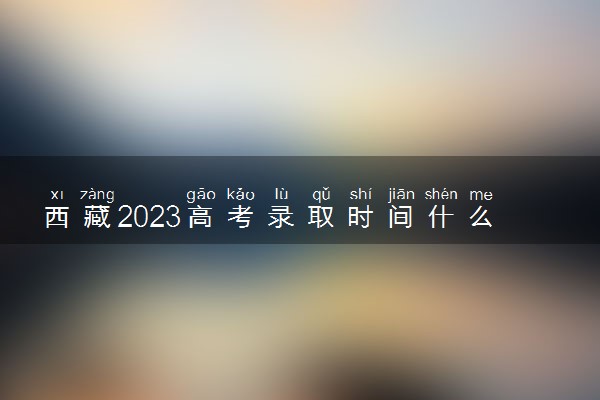 西藏2023高考录取时间什么时候 怎么查看录取结果