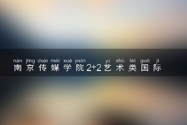 南京传媒学院2+2艺术类国际本科留学项目