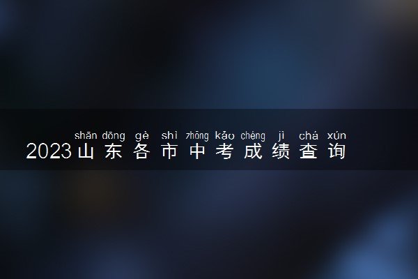 2023山东各市中考成绩查询时间汇总 什么时候查分