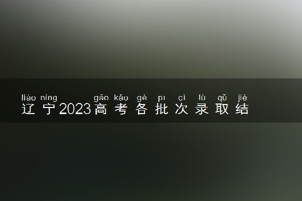 辽宁2023高考各批次录取结果查询时间 几号公布录取结果