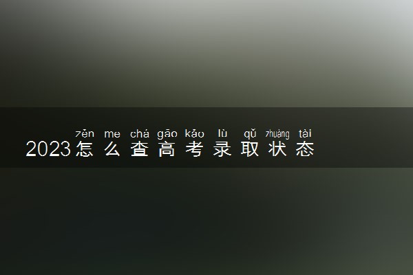 2023怎么查高考录取状态 查询途径有哪些