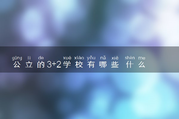 公立的3+2学校有哪些 什么是3+2