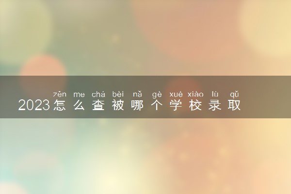 2023怎么查被哪个学校录取了 查询方法是什么