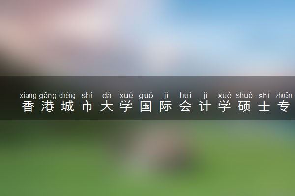 香港城市大学国际会计学硕士专业课程