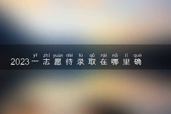 2023一志愿待录取在哪里确认 要确认吗