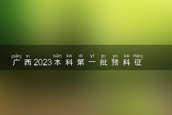 广西2023本科第一批预科征集计划信息表整理