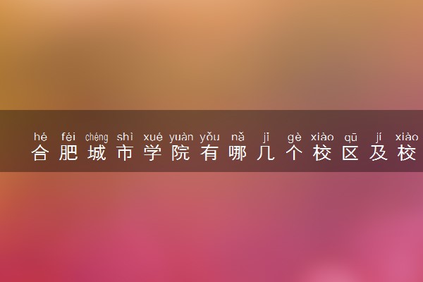 合肥城市学院有哪几个校区及校区地址公交站点 分别都在哪里
