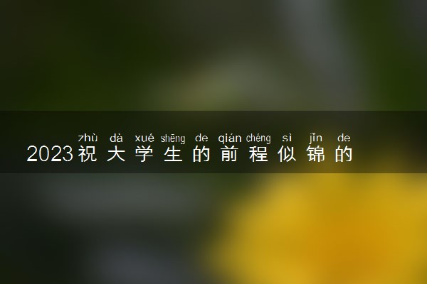 2023祝大学生的前程似锦的祝福语八字 学业有成的句子