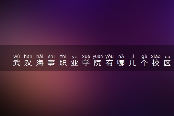 武汉海事职业学院有哪几个校区及校区地址公交站点 分别都在哪里
